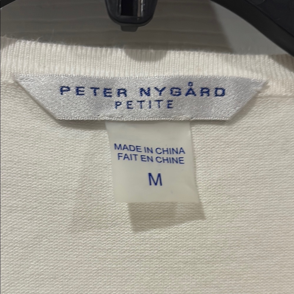 Peter Nygard White Floral Appliqué Cropped Cardigan - Picture 2 of 5